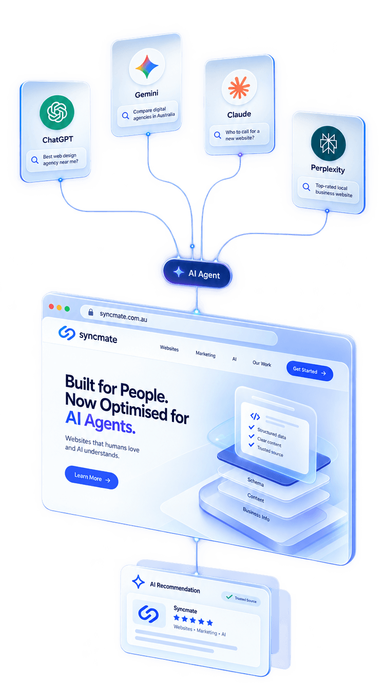 SyncMate Meet the AI-Agent-First Website.